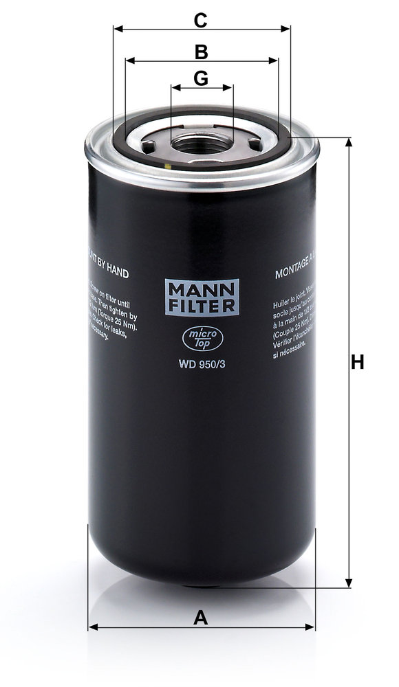 Ilustracja WD 950/3 MANN-FILTER filtr oleju