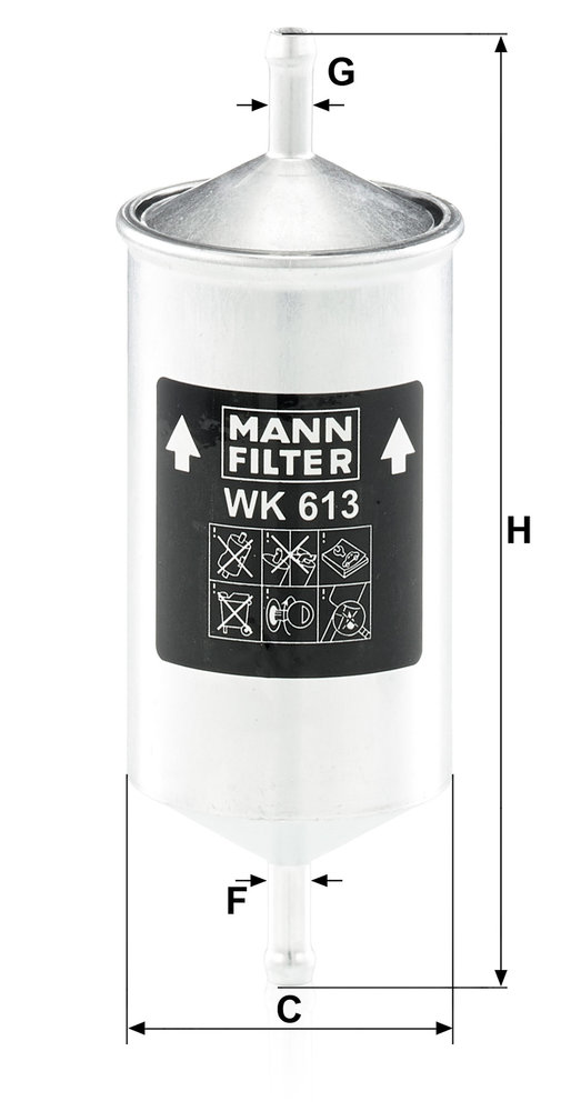 Ilustracja WK 613 MANN-FILTER filtr paliwa