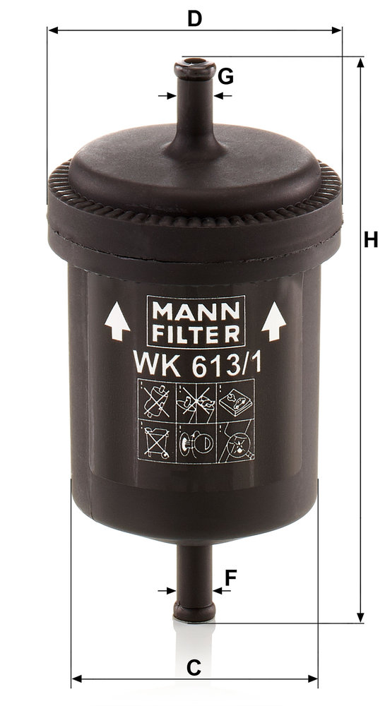 Ilustracja WK 613/1 MANN-FILTER filtr paliwa