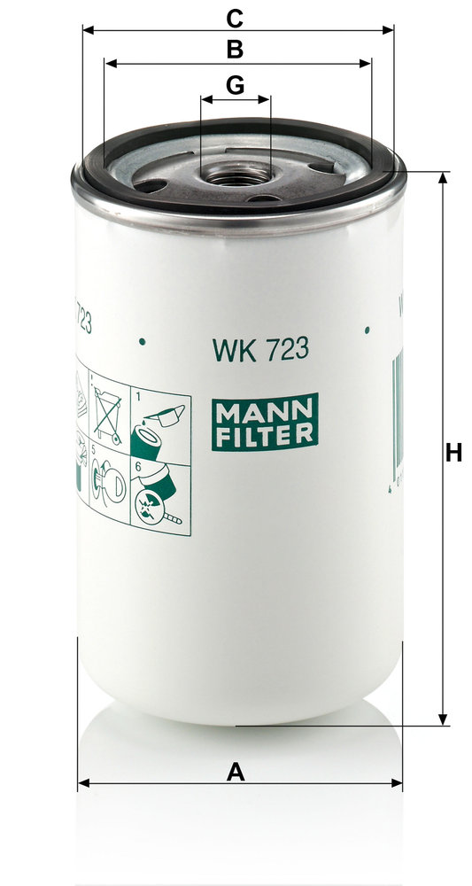 Ilustracja WK 723 MANN-FILTER filtr paliwa