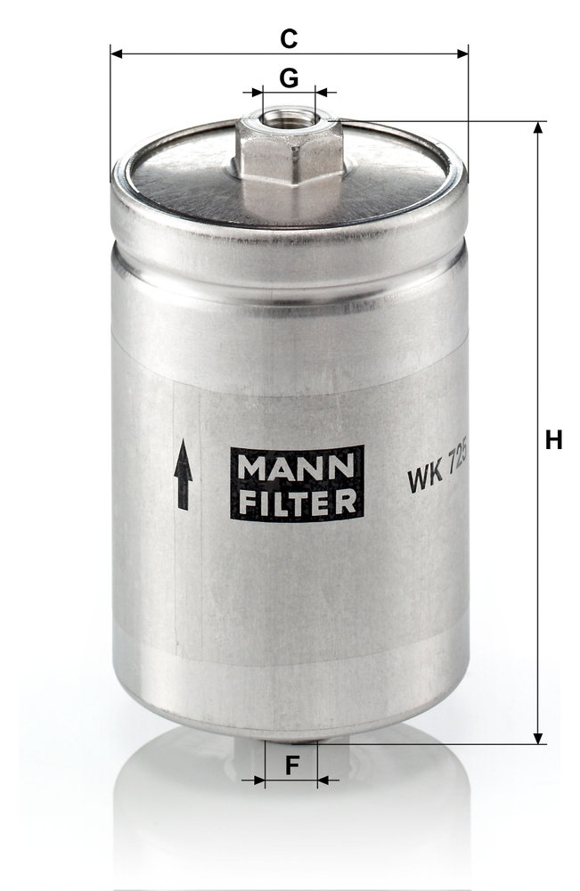 Ilustracja WK 725 MANN-FILTER filtr paliwa