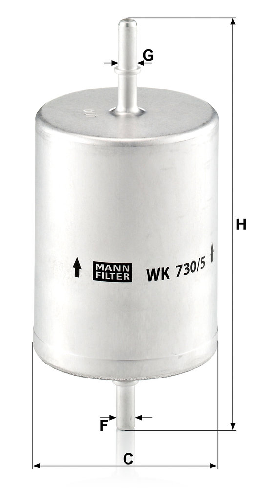Ilustracja WK 730/5 MANN-FILTER filtr paliwa