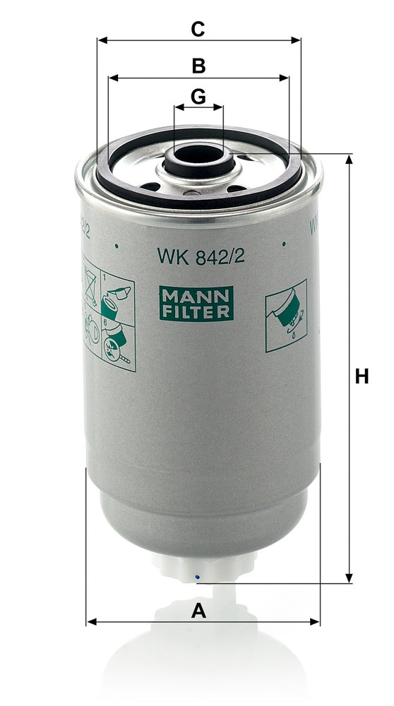 Ilustracja WK 842/2 MANN-FILTER filtr paliwa