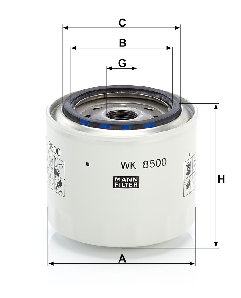 Ilustracja WK 8500 MANN-FILTER filtr paliwa