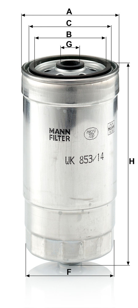 Ilustracja WK 853/14 MANN-FILTER filtr paliwa