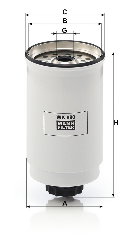Ilustracja WK 880 MANN-FILTER filtr paliwa