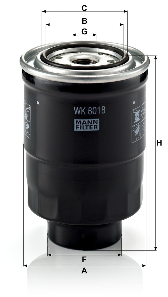 Ilustracja WK 8018 x MANN-FILTER filtr paliwa