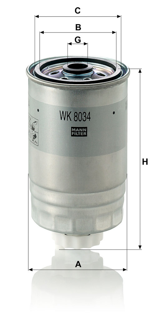 Ilustracja WK 8034 MANN-FILTER filtr paliwa