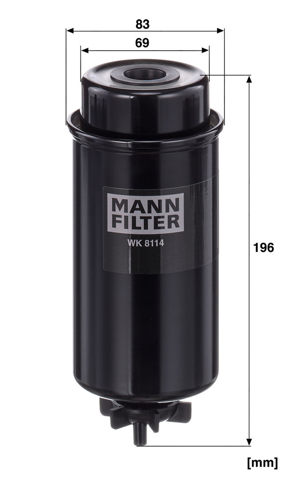 Ilustracja WK 8114 MANN-FILTER filtr paliwa