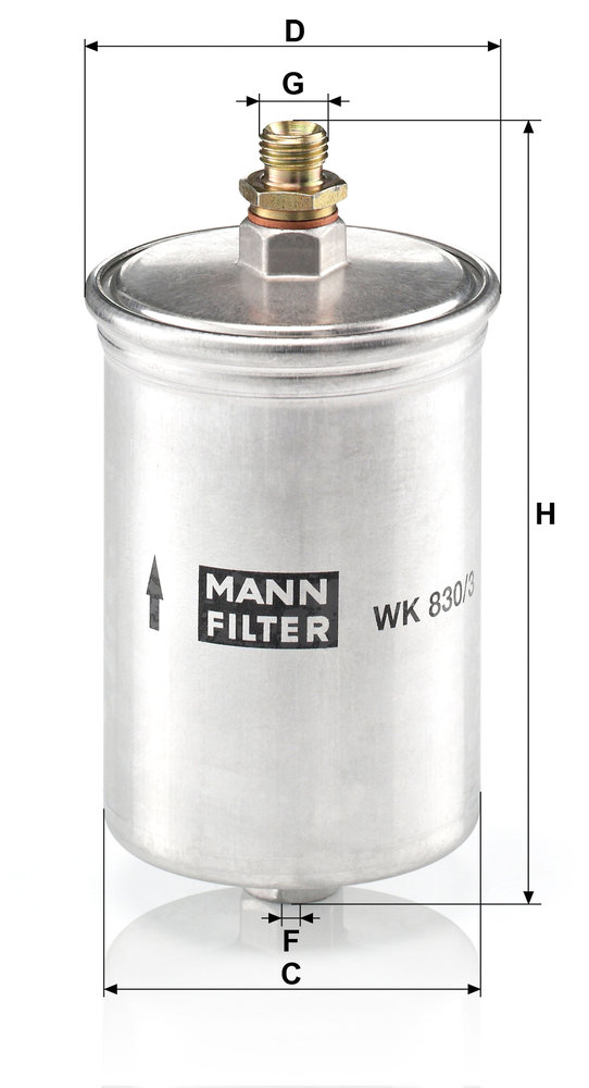 Ilustracja WK 830/3 MANN-FILTER filtr paliwa