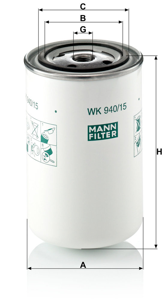 Ilustracja WK 940/15 MANN-FILTER filtr paliwa