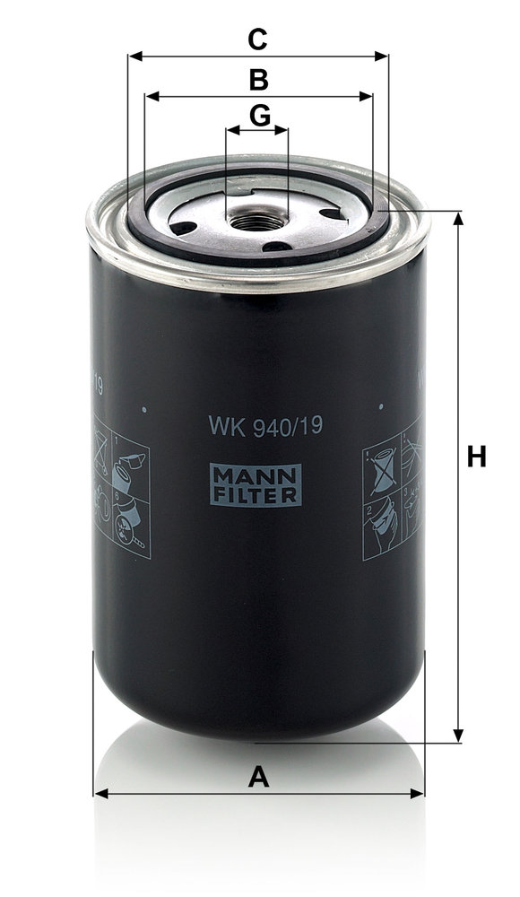 Ilustracja WK 940/19 MANN-FILTER filtr paliwa