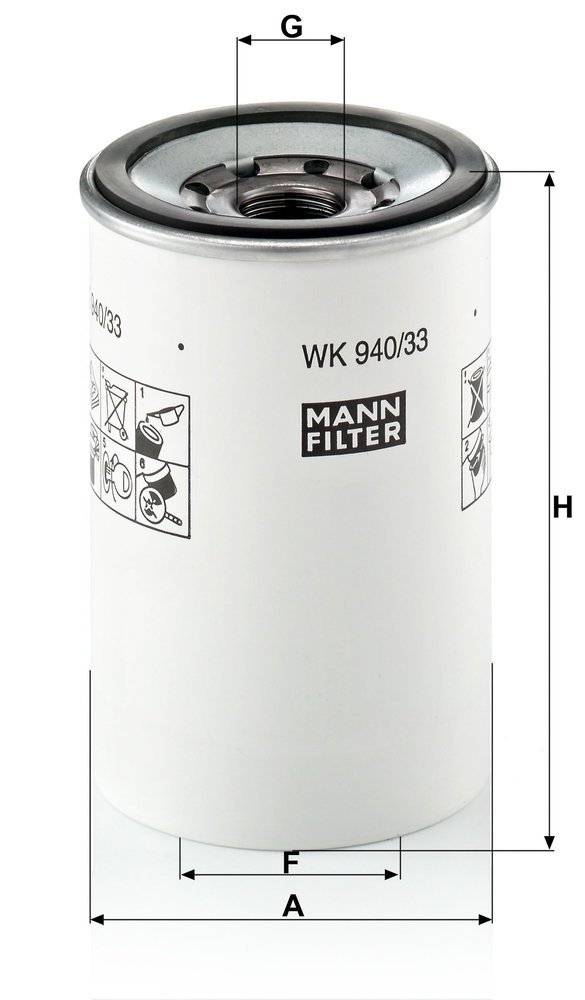 Ilustracja WK 940/33 x MANN-FILTER filtr paliwa