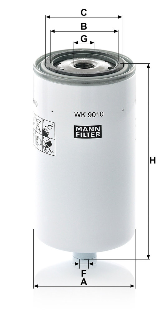 Ilustracja WK 9010 MANN-FILTER filtr paliwa