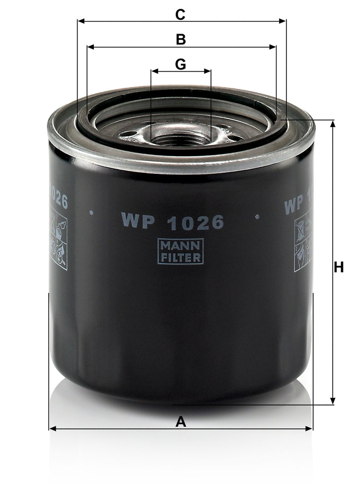 Ilustracja WP 1026 MANN-FILTER filtr oleju