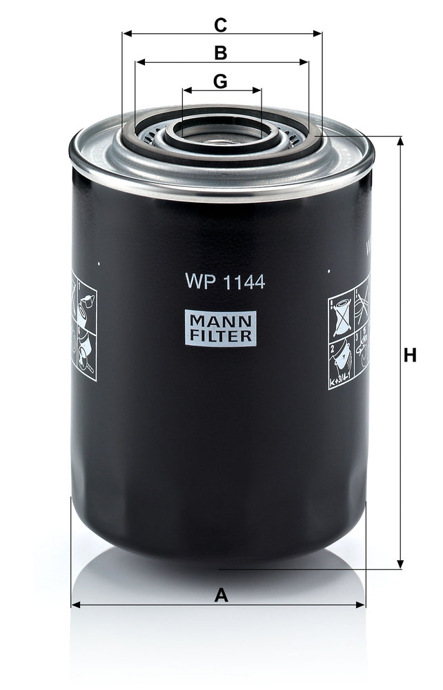 Ilustracja WP 1144 MANN-FILTER filtr oleju