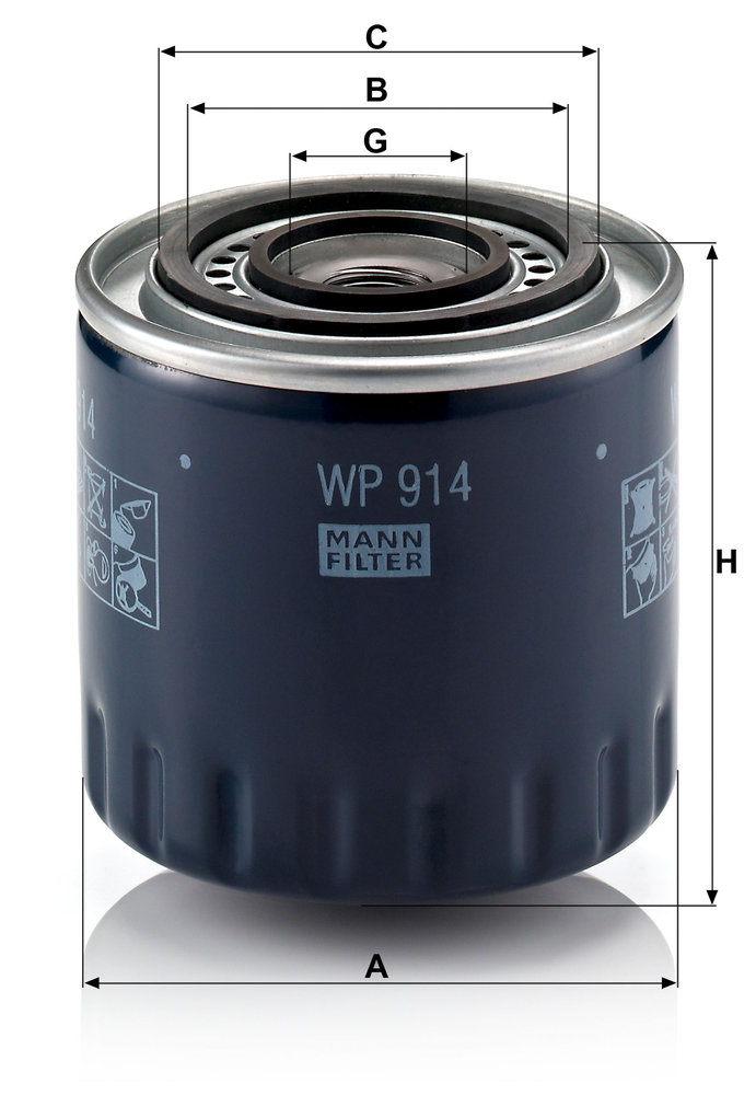 Ilustracja WP 914 MANN-FILTER filtr oleju