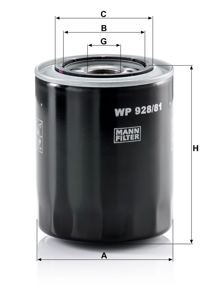 Ilustracja WP 928/81 MANN-FILTER filtr oleju