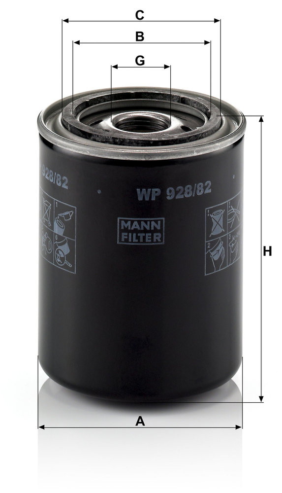 Ilustracja WP 928/82 MANN-FILTER filtr oleju