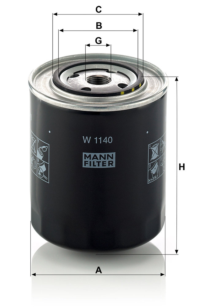 Ilustracja W 1140 MANN-FILTER filtr oleju