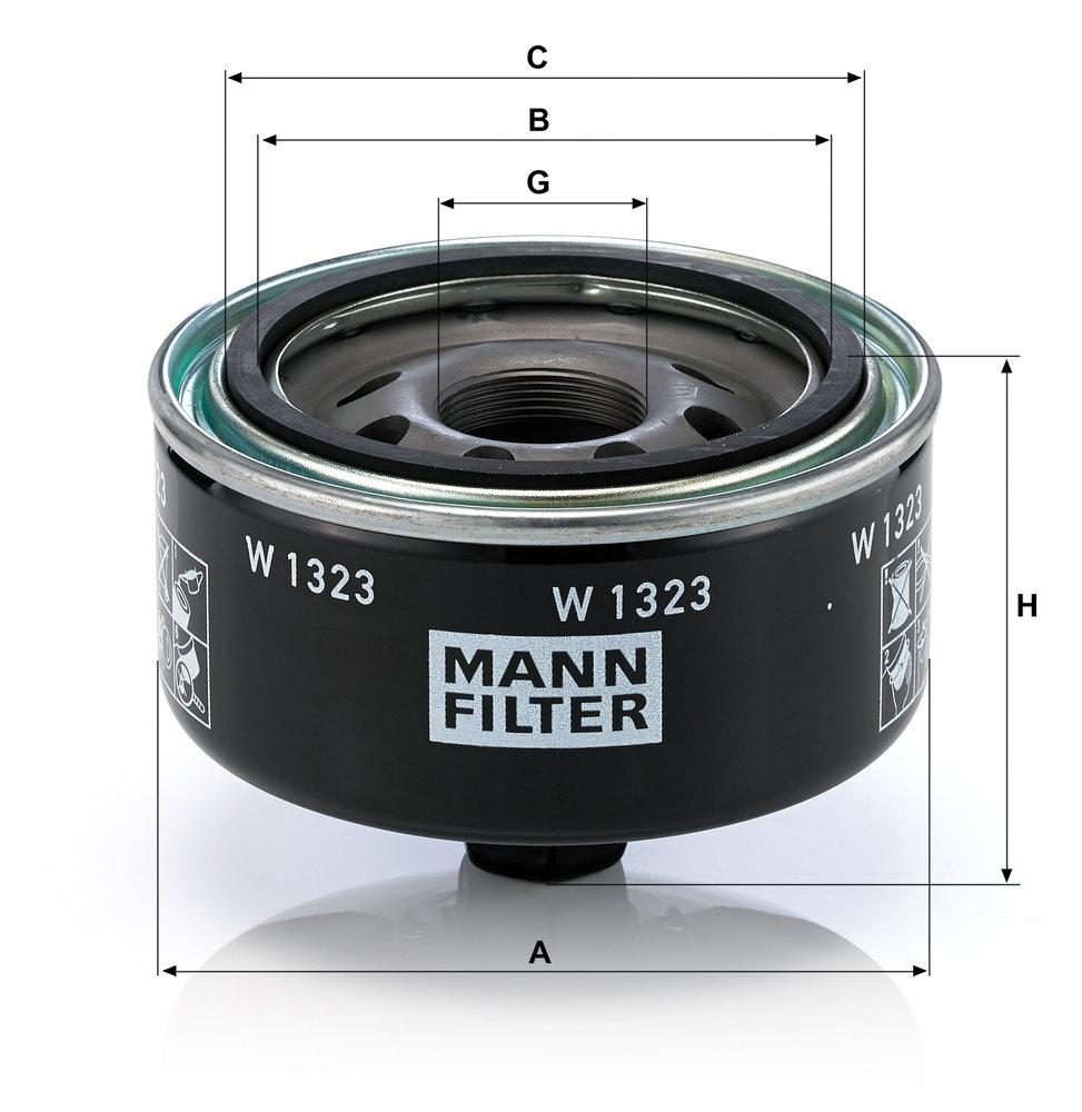 Ilustracja W 1323 MANN-FILTER filtr oleju