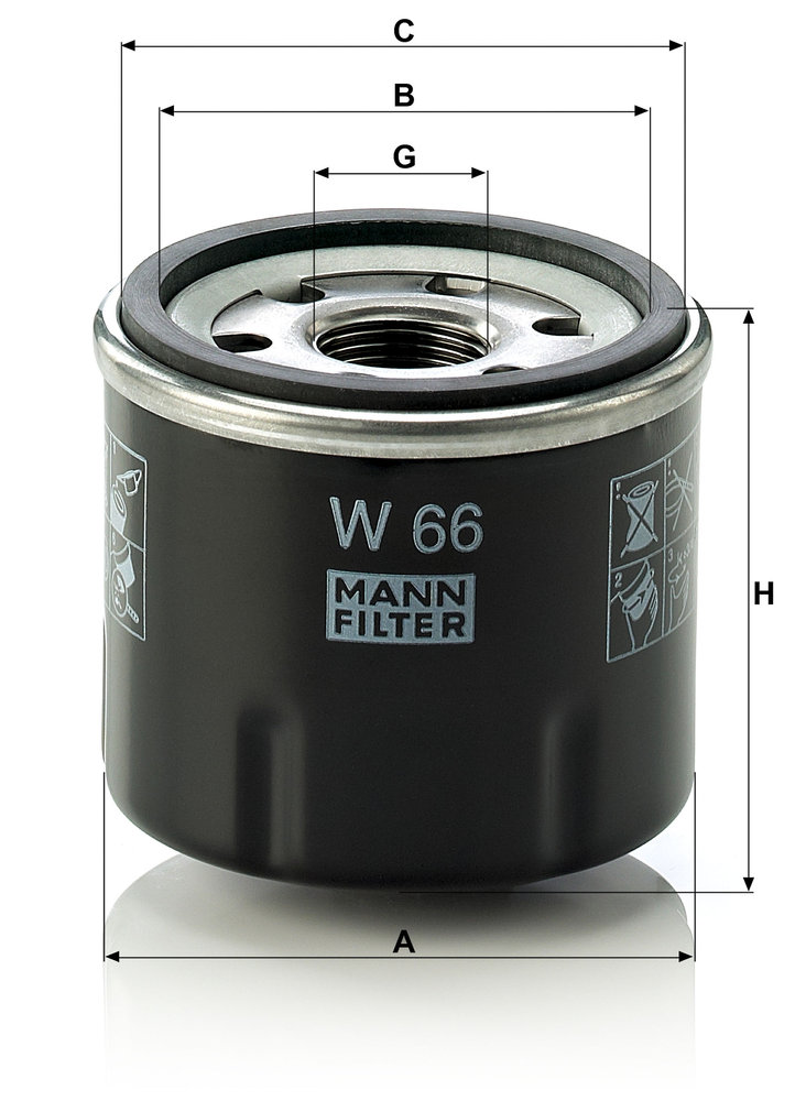 Ilustracja W 66 MANN-FILTER filtr oleju