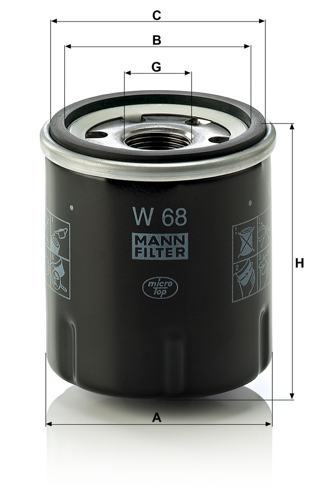 Ilustracja W 68 MANN-FILTER filtr oleju