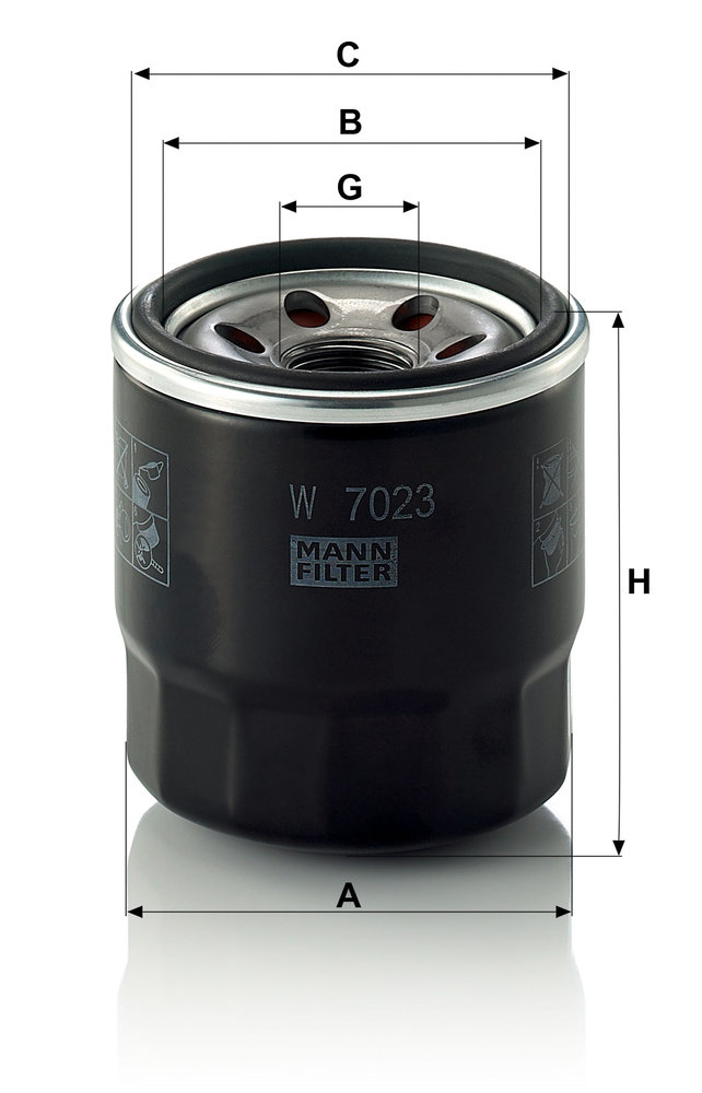 Ilustracja W 7023 MANN-FILTER filtr oleju