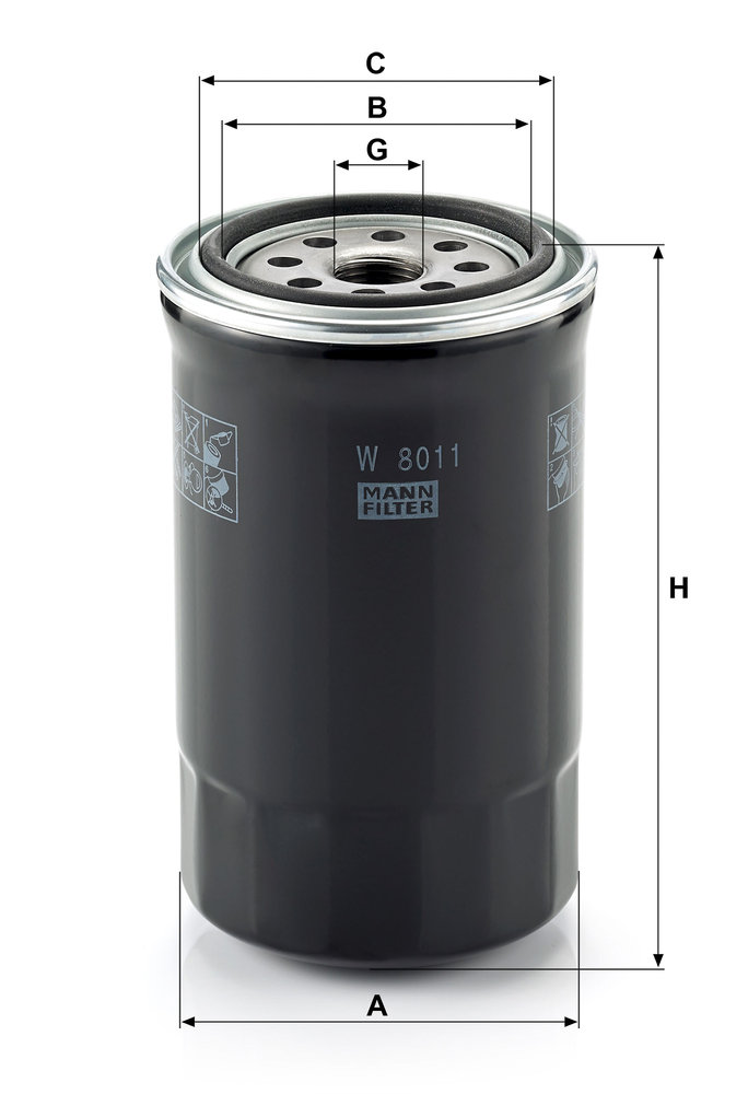 Ilustracja W 8011 MANN-FILTER filtr oleju