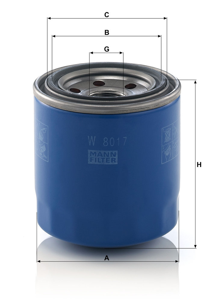 Ilustracja W 8017 MANN-FILTER filtr oleju