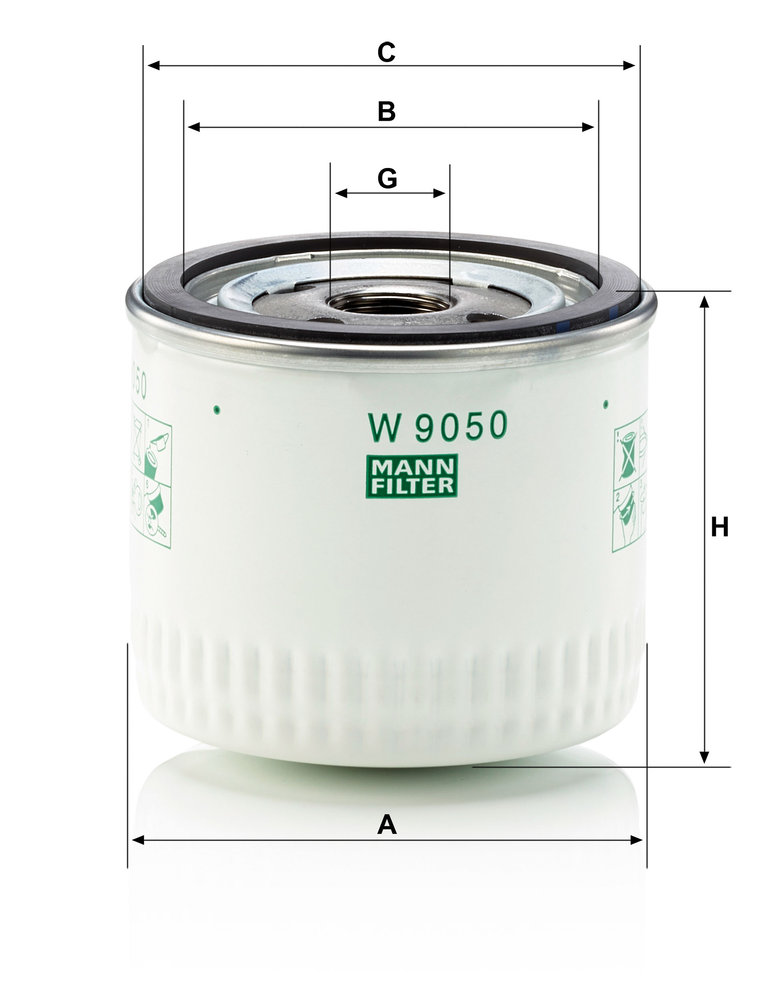 Ilustracja W 9050 MANN-FILTER filtr oleju