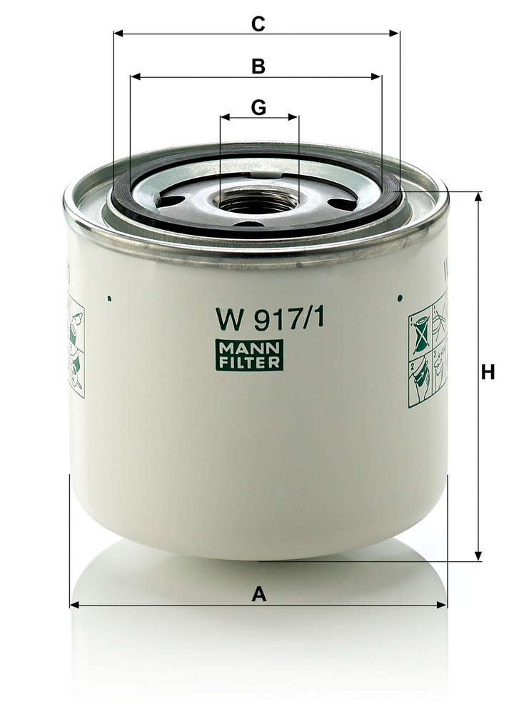 Ilustracja W 917/1 MANN-FILTER filtr oleju