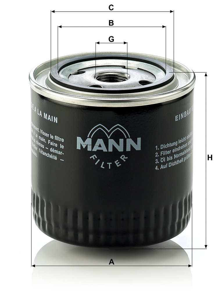 Ilustracja W 920/17 MANN-FILTER filtr oleju