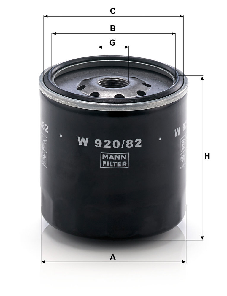 Ilustracja W 920/82 MANN-FILTER filtr oleju