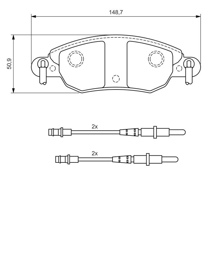 Ilustracja 0 986 424 598 BOSCH klocki hamulcowe