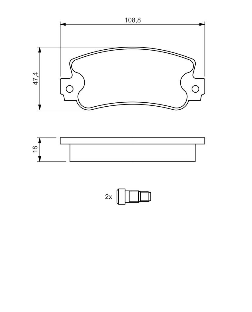 Ilustracja 0 986 424 098 BOSCH klocki hamulcowe