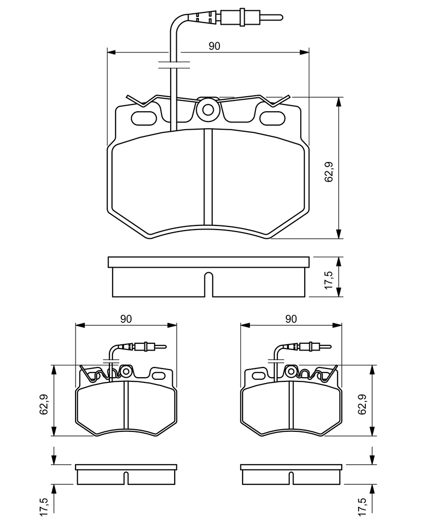 Ilustracja 0 986 424 376 BOSCH klocki hamulcowe