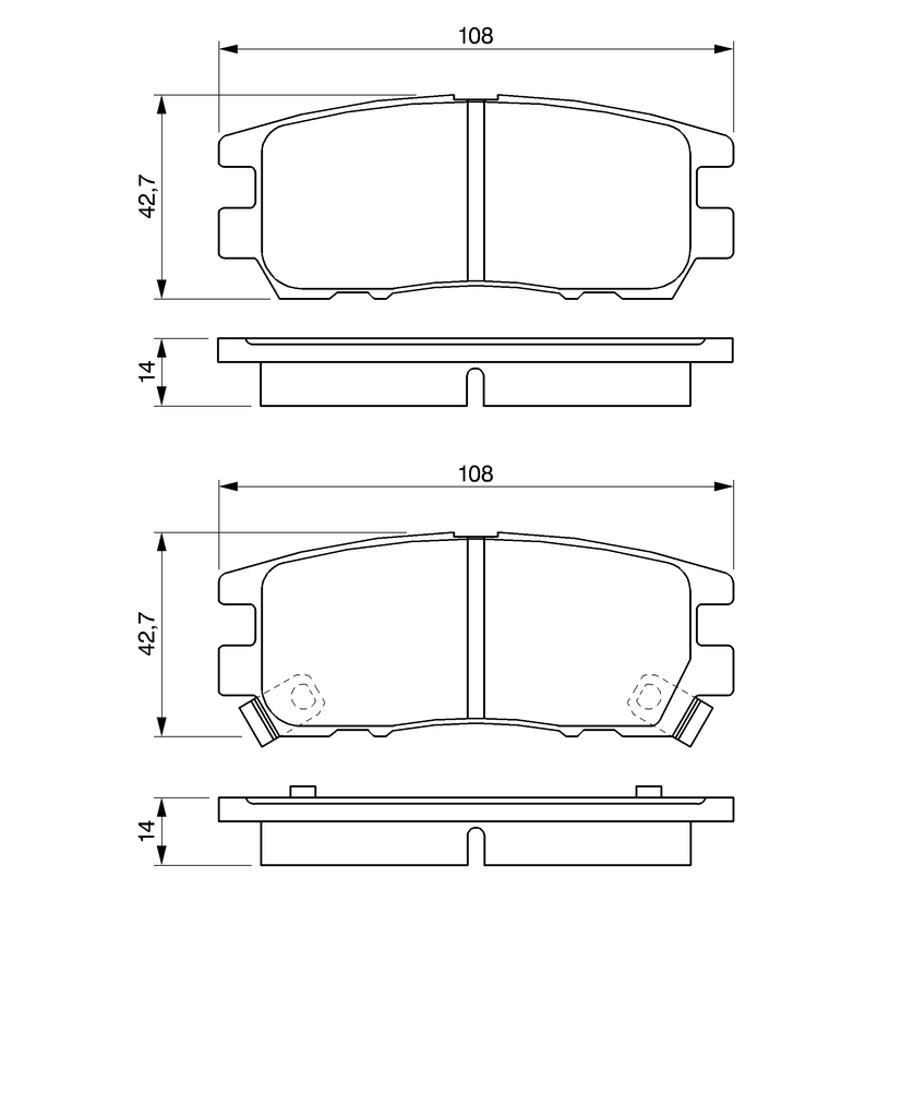 Ilustracja 0 986 461 768 BOSCH klocki hamulcowe
