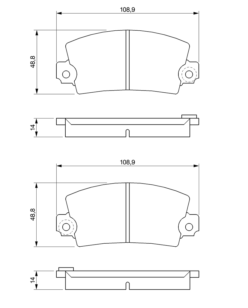 Ilustracja 0 986 461 396 BOSCH klocki hamulcowe