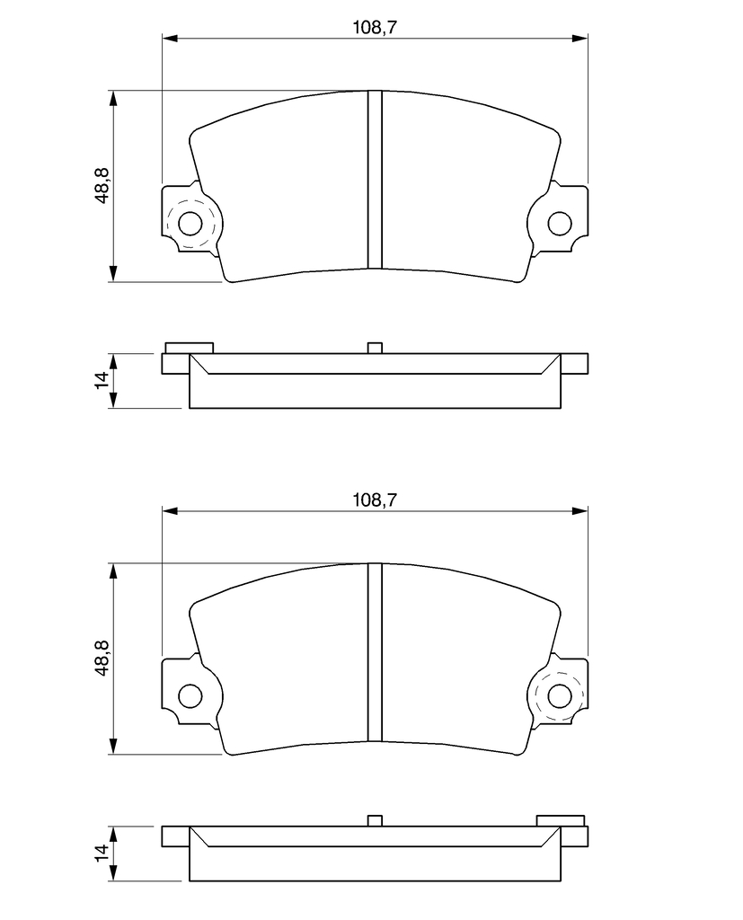 Ilustracja 0 986 463 490 BOSCH klocki hamulcowe