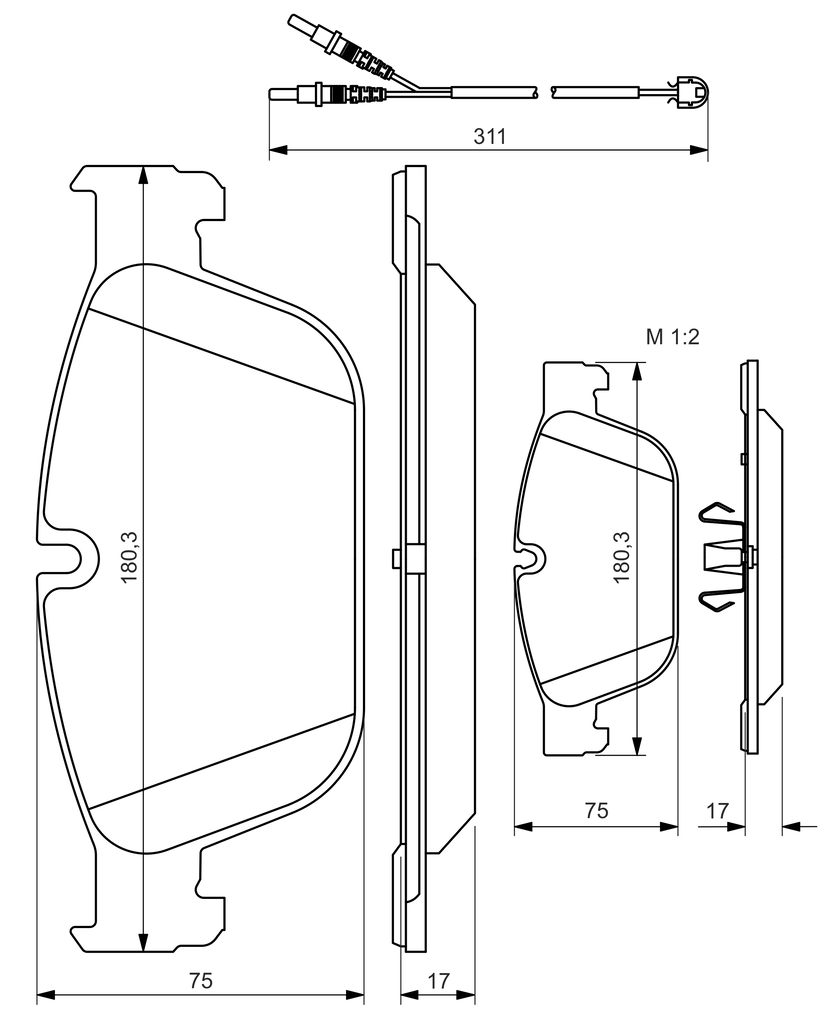 Ilustracja 0 986 494 526 BOSCH klocki hamulcowe