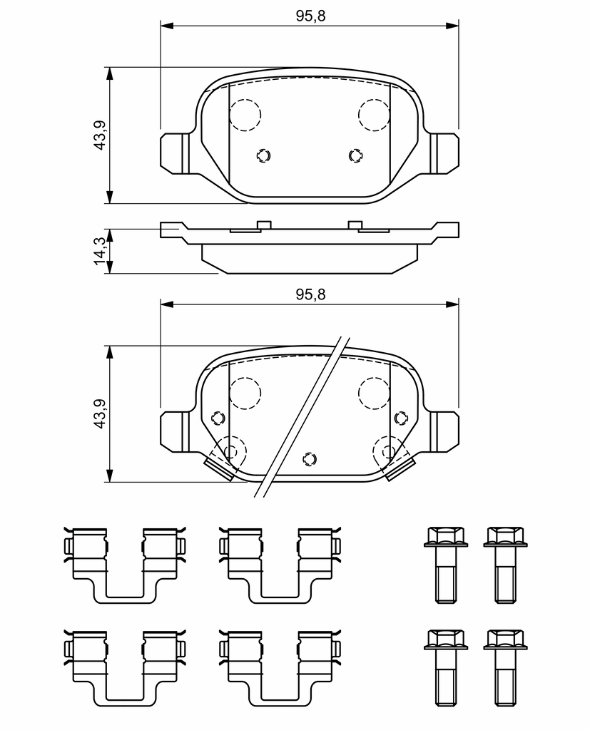 Ilustracja 0 986 494 935 BOSCH klocki hamulcowe