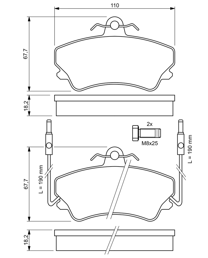 Ilustracja 0 986 494 056 BOSCH klocki hamulcowe