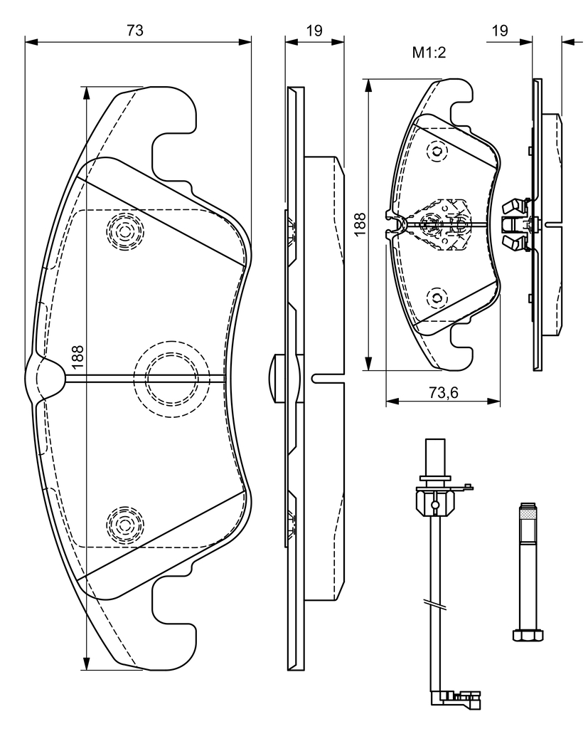 Ilustracja 0 986 494 201 BOSCH klocki hamulcowe