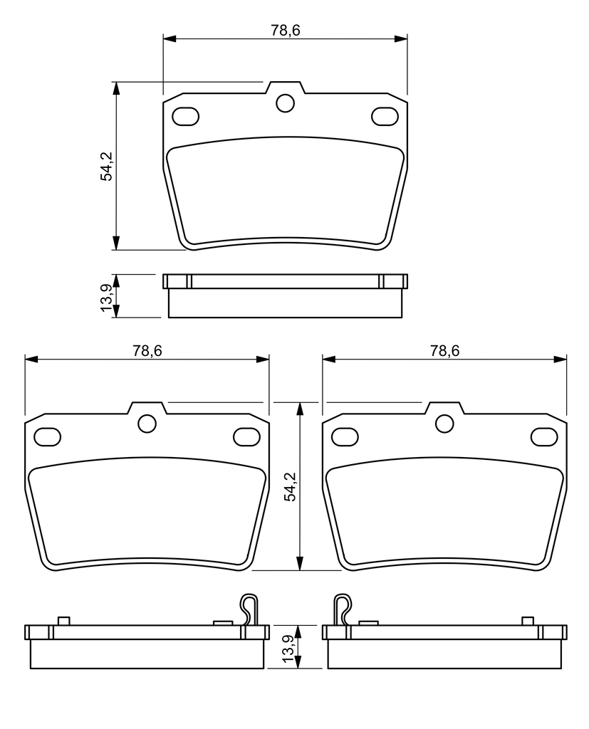 Ilustracja 0 986 494 350 BOSCH klocki hamulcowe