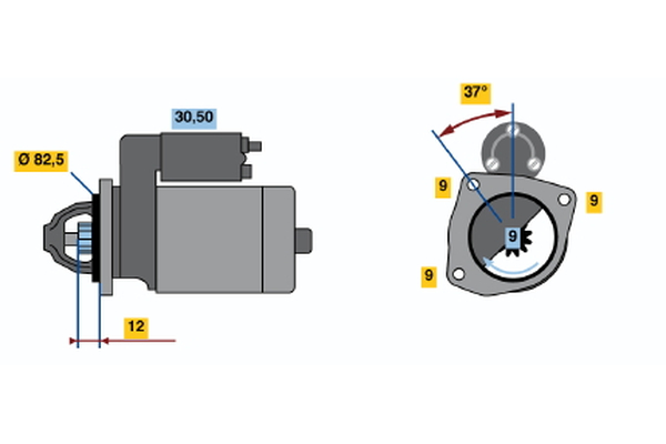 Ilustracja 0 986 017 790 BOSCH rozrusznik