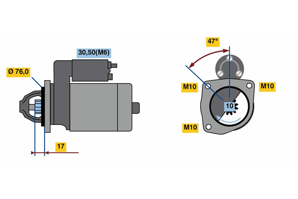 Ilustracja 0 986 022 840 BOSCH rozrusznik