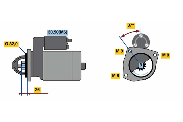 Ilustracja 0 986 023 120 BOSCH rozrusznik