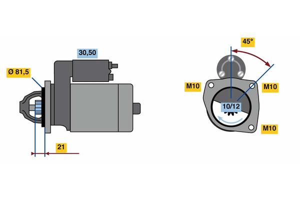 Ilustracja 0 986 023 180 BOSCH rozrusznik