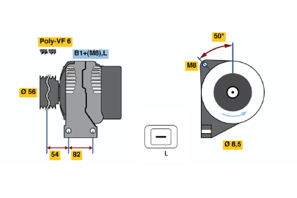Ilustracja 0 124 515 019 BOSCH alternator